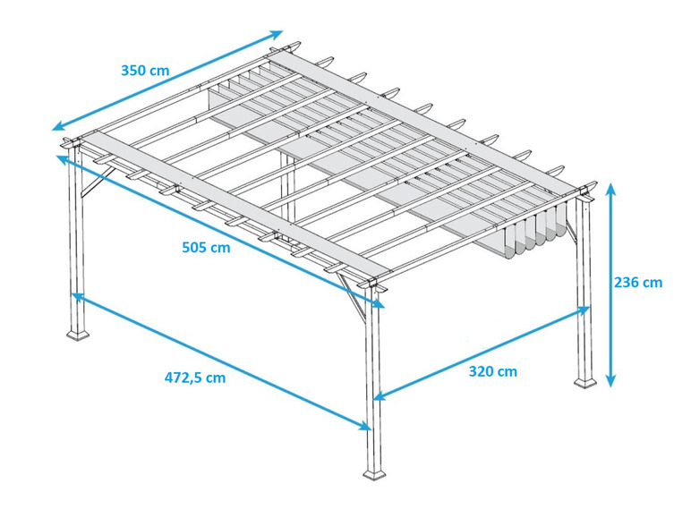 Paragon Outdoor USA Alu Pavillon »Florida/Florenz« mit Sonnensegel