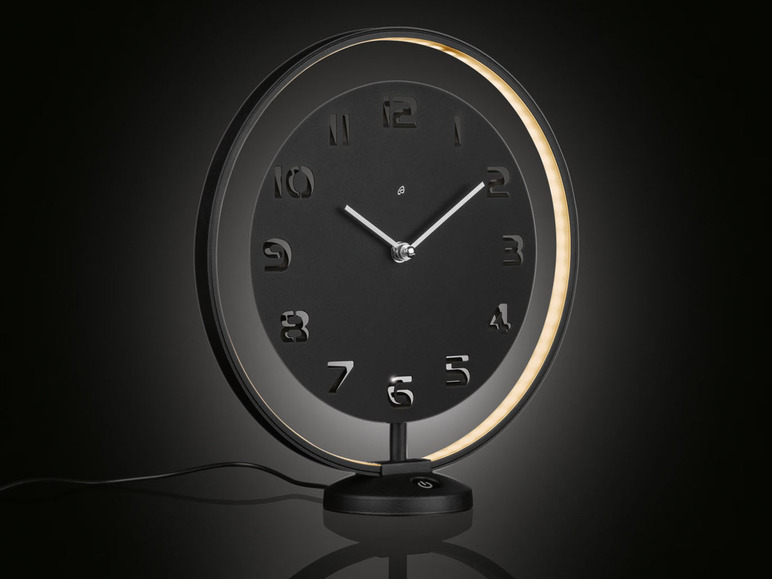 AURIOL® Tischuhr, mit LED-Leuchtring