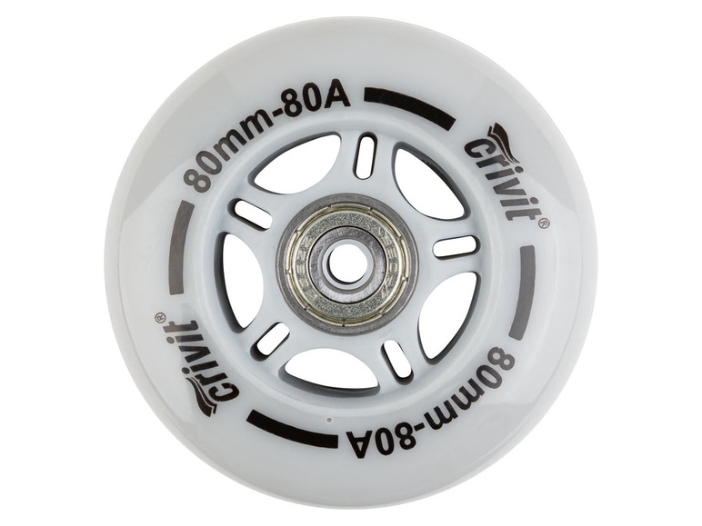 CRIVIT Inliner Rollen mit Kugellager, 8er Set / LED Rollen 4er Set