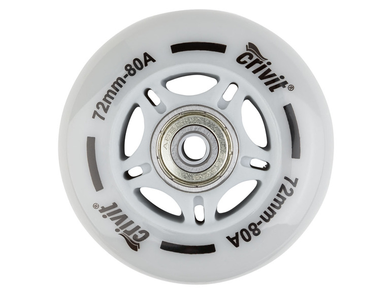 CRIVIT Inliner Rollen mit Kugellager, 8er Set / LED Rollen 4er Set