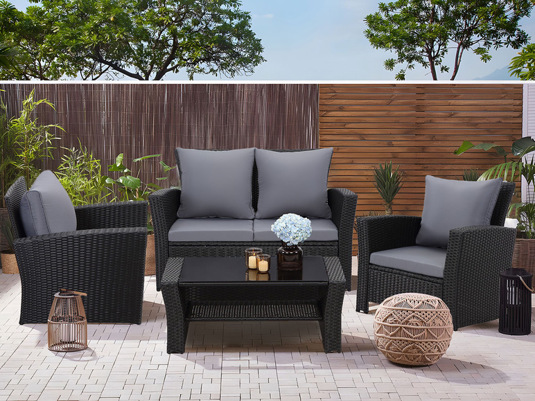 MeXo Gartenmöbel 4-Sitzer Lounge Set inkl. Polster