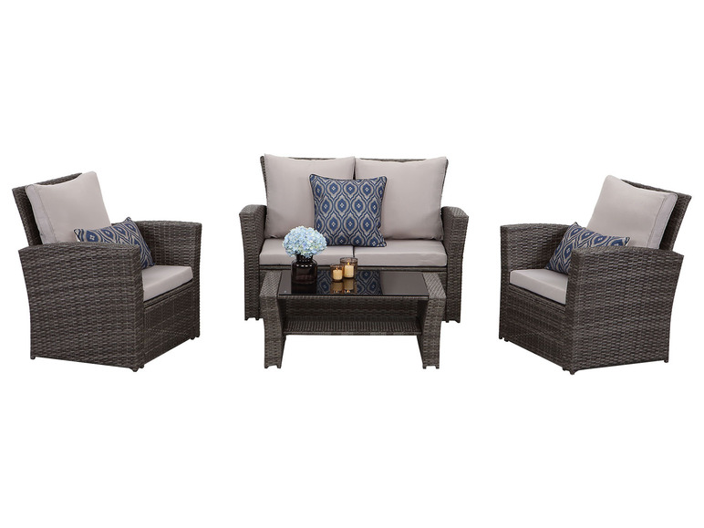 MeXo Gartenmöbel 4-Sitzer Lounge Set inkl. Polster
