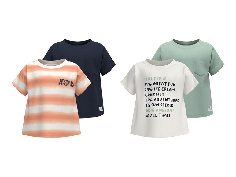lupilu® Kleinkinder / Kinder T-Shirt, 2 Stück, aus reiner Bio-Baumwolle