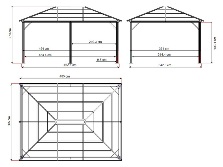 SOJAG Canada Aluminium Pavillon »Meridien«, 12 x 16