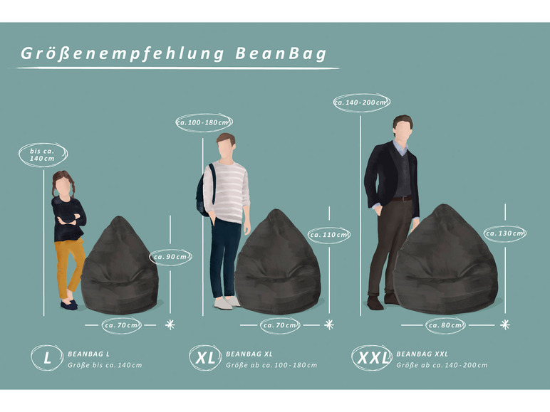 SITTING POINT Bean Bag Fußball/Kicker in klassischer Tropfenform