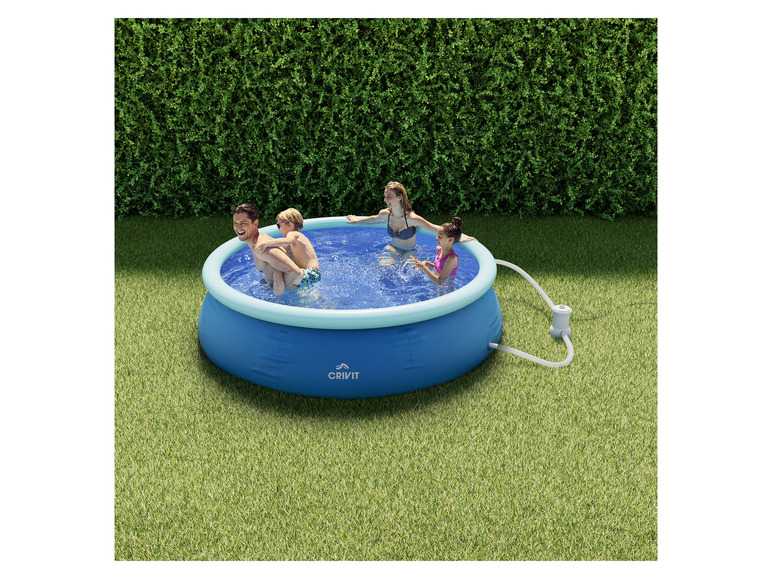 CRIVIT Quick-up-Pool, Ø 240 x H 63 cm, inkl. Filterpumpe