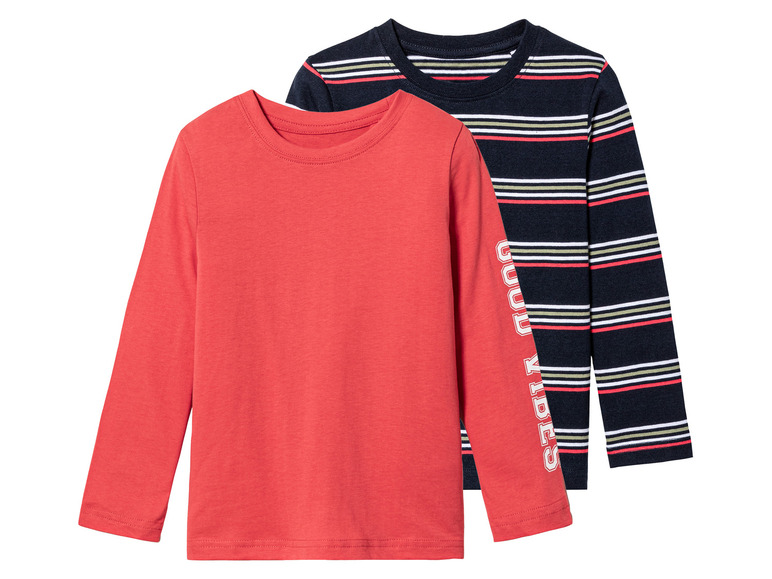 lupilu® Kleinkinder Langarmshirts, 2 Stück, aus reiner Baumwolle