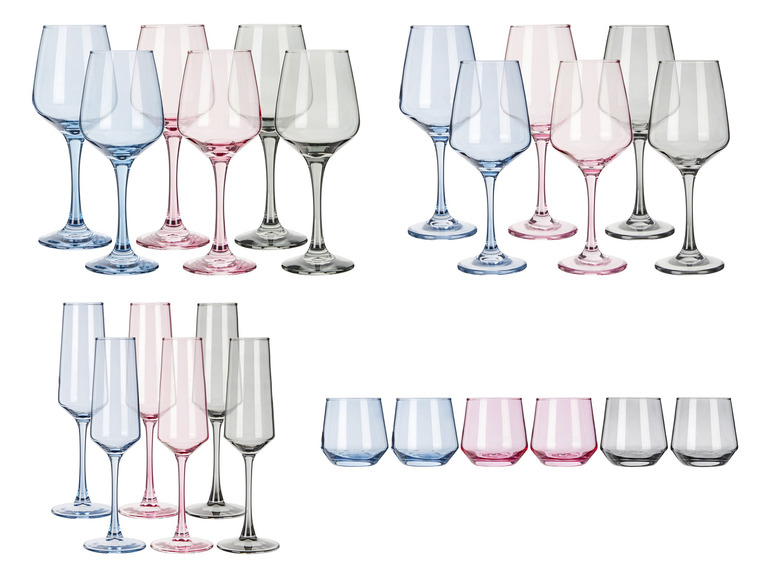 ERNESTO® Bunte Wein- / Wassergläser-Set, 6-teilig