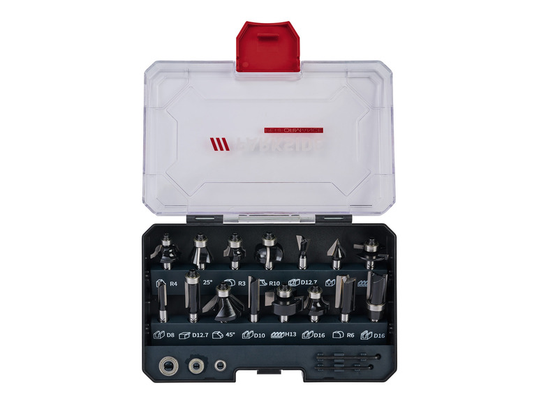 PARKSIDE PERFORMANCE® Fräsbit-Set für Oberfräsen »PPFB 15 A1«, 15-teilig