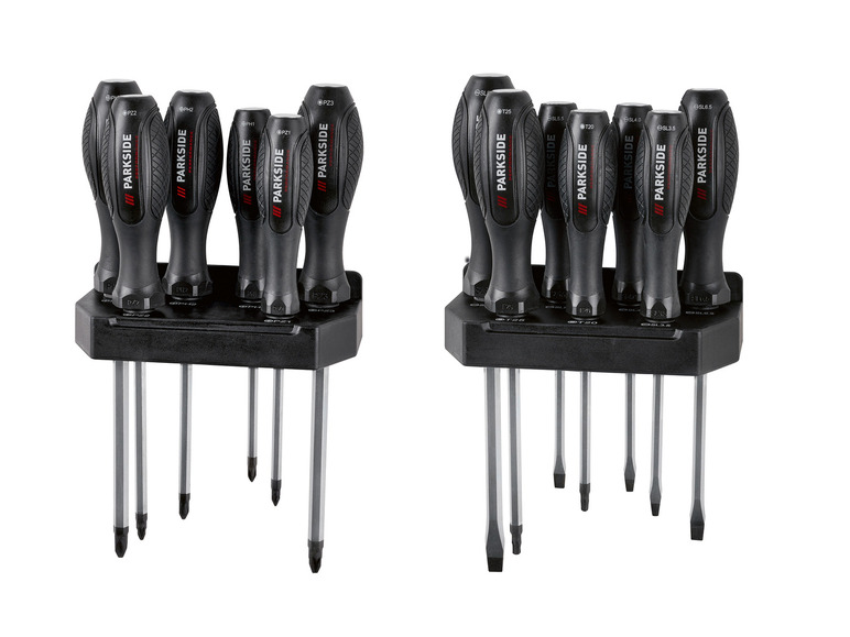 PARKSIDE PERFORMANCE® Meißelschraubendreher-Satz, 15-teilig, mit Schlagkappe
