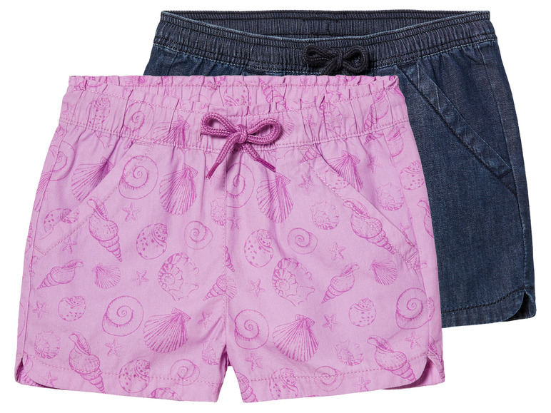 lupilu® Kleinkinder Shorts, 2 Stück, reine Baumwolle