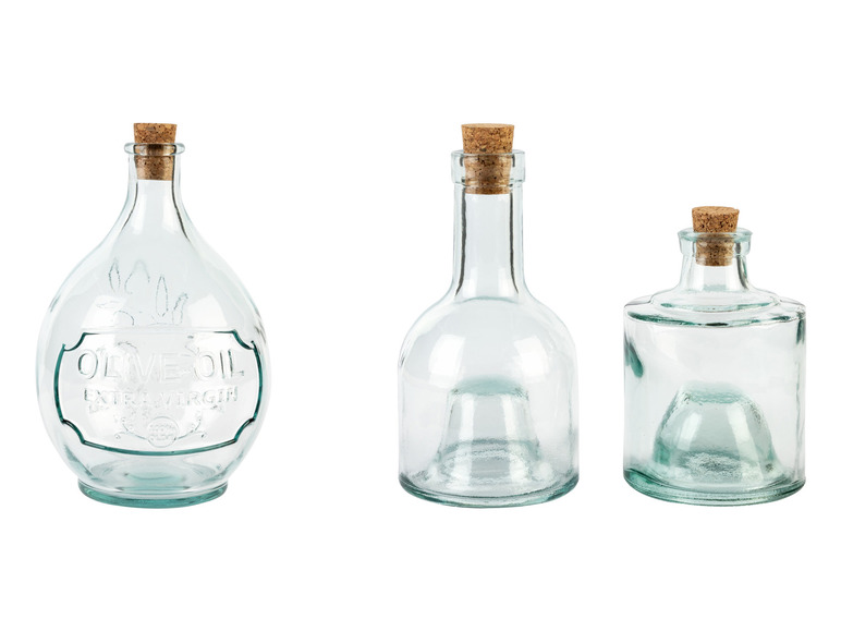 ERNESTO® Ölflasche Stapelbares Flaschen-Set, mit Korkstopfen