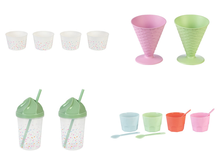 ERNESTO® Eisbecher- Waffelbecher-Set Trinkbecher-Set, BPA-frei