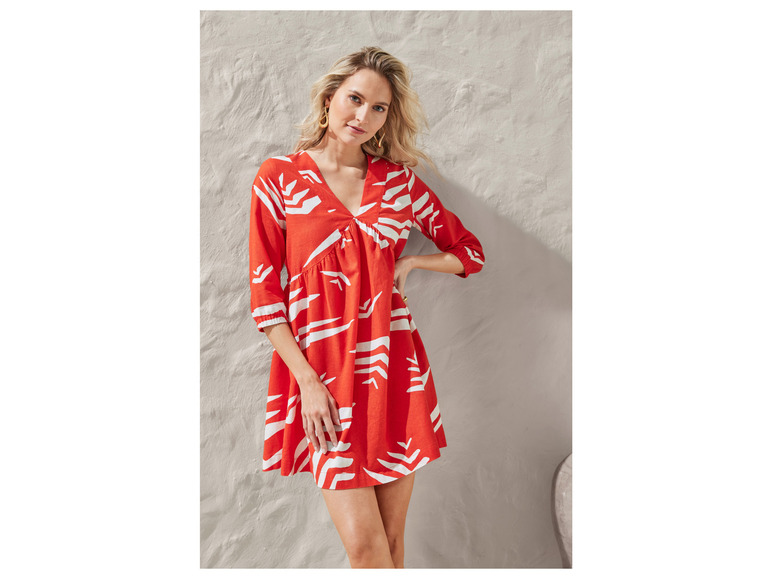 esmara® Damen Kleid, aus Leinen und Baumwolle