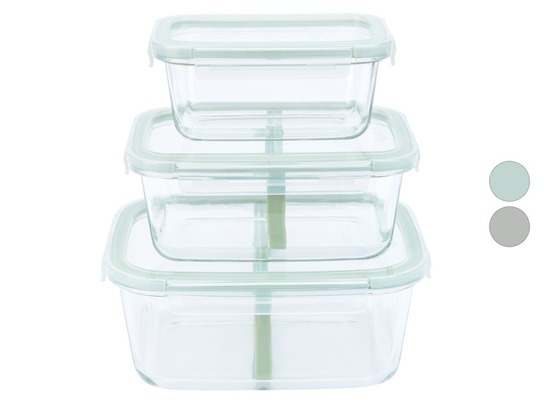 LIVARNO home Glas-Lunchboxen-Set, 3-teilig