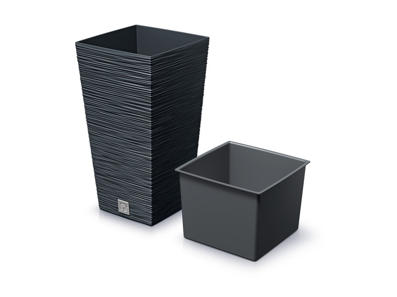 Prosperplast Blumentopf »FURU SQUARE«, mit gerippter Struktur, quadratisch