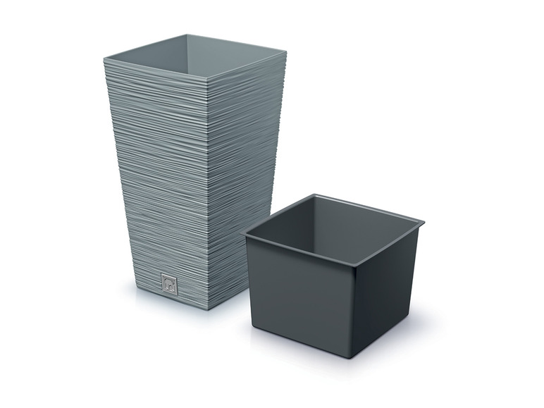Prosperplast Blumentopf »FURU SQUARE«, mit gerippter Struktur, quadratisch
