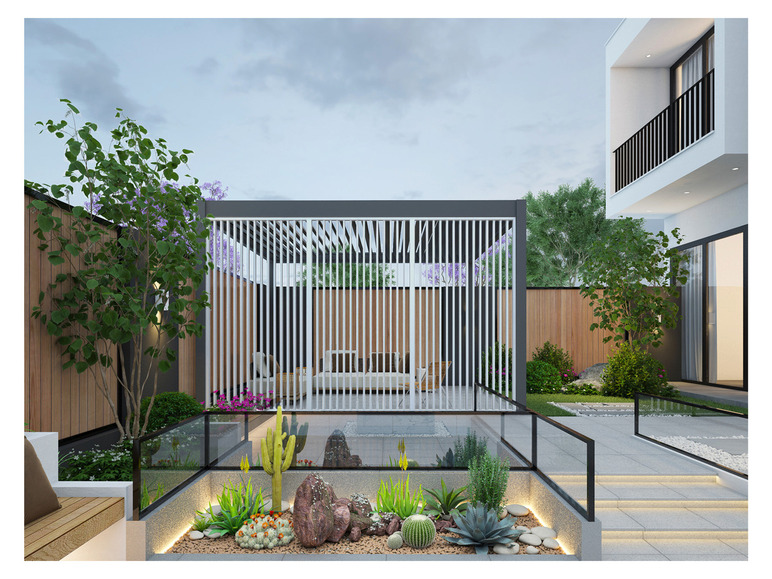 Pergoline Seitenwandpaneel für Pavillon Trumpf und Superior Pergola, aus Aluminium