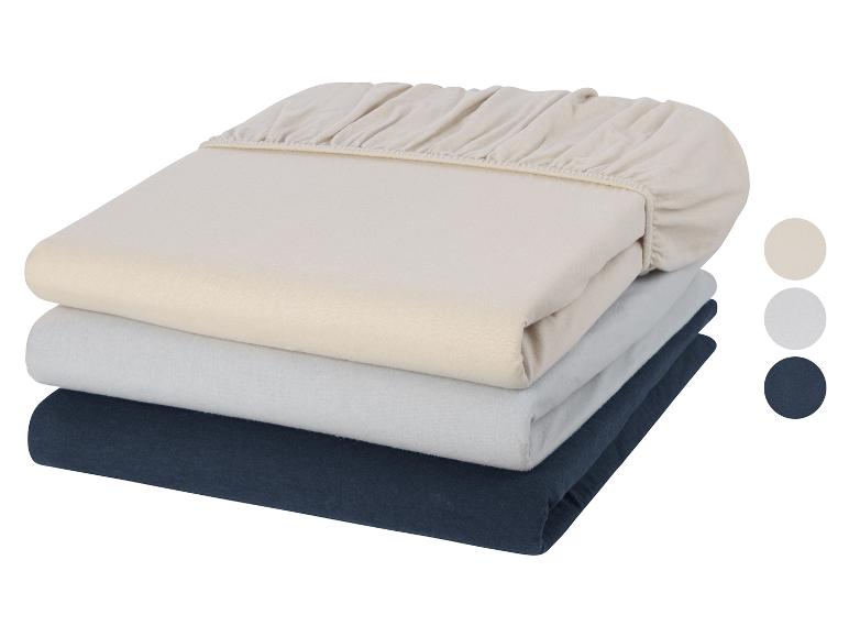 LIVARNO home Feinbiber-Spannbettlaken, 90-100 x 200 cm