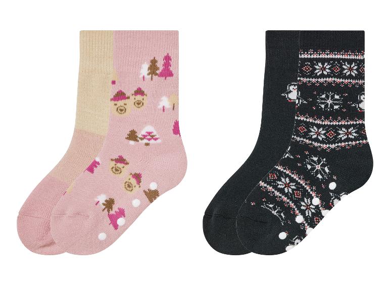 lupilu® Kleinkinder Thermosocken, 2 Paar, mit Silikonnoppen