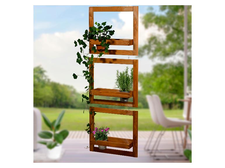 dobar Pflanztreppe Set zum Hängen inkl. Zinktöpfe, braun