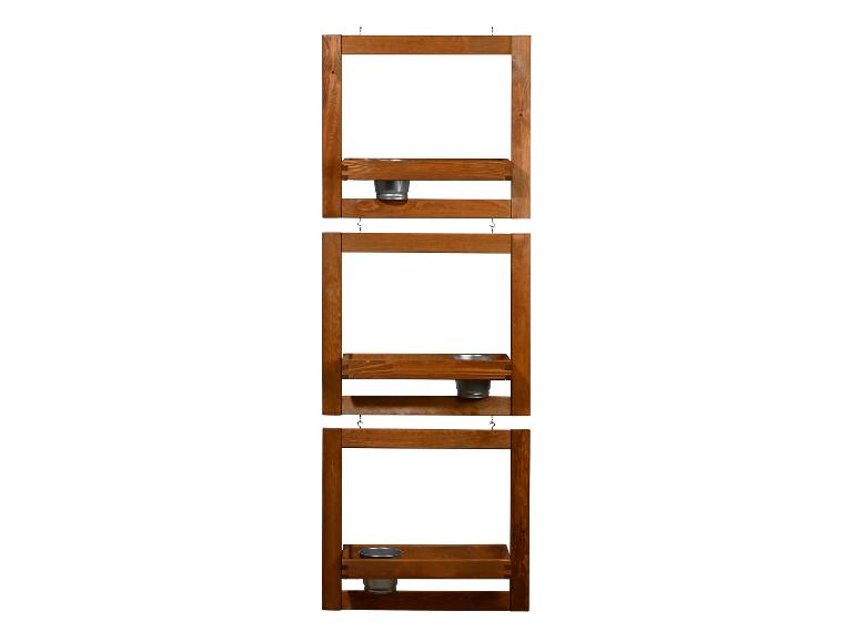 dobar Pflanztreppe Set zum Hängen inkl. Zinktöpfe, braun