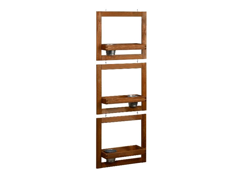 dobar Pflanztreppe Set zum Hängen inkl. Zinktöpfe, braun