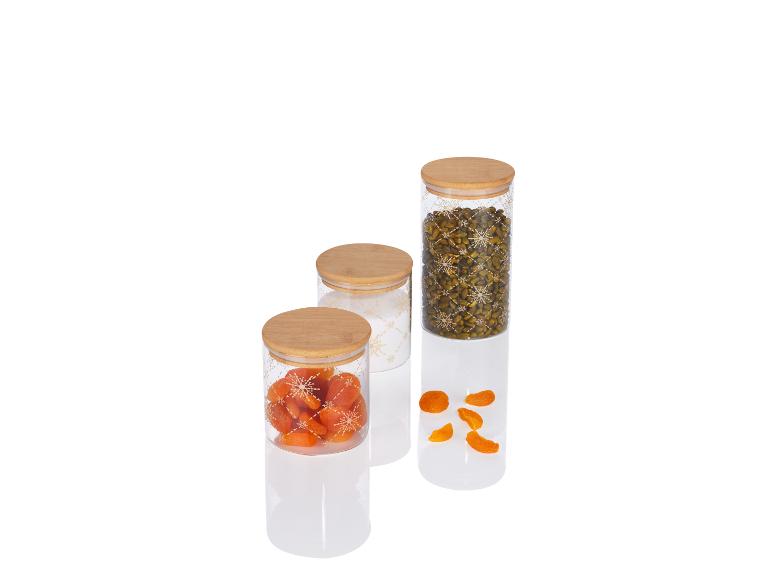 LIVARNO home Glas-Aufbewahrungsdosen-Set, 3-teilig