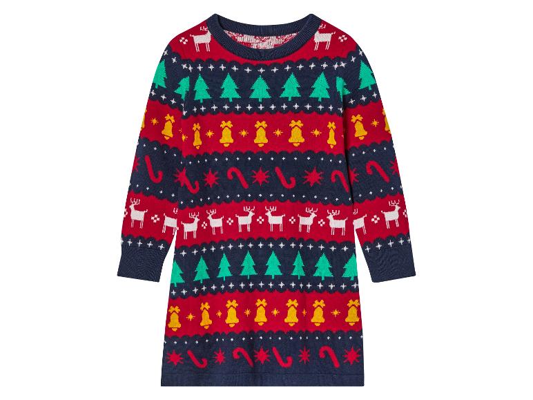 lupilu® Kinder Strickkleid, mit weihnachtlichen Motiven