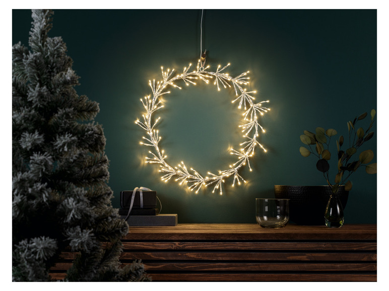 LIVARNO home Dekokranz, -stern Metall, 160 LEDs