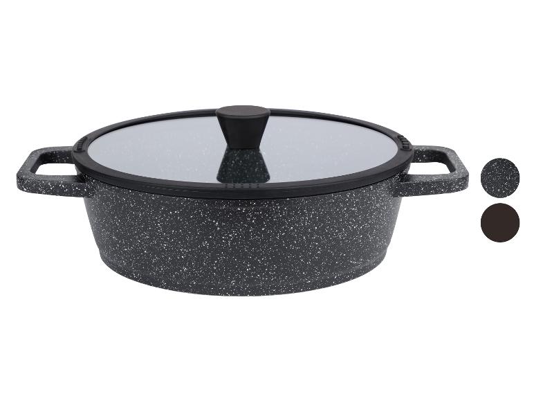 LIVARNO home Aluguss-Servierpfanne, inkl. Glasdeckel mit zwei Ausgusssieben