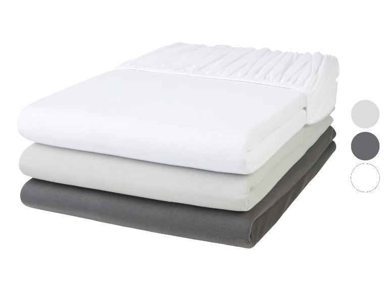 LIVARNO home Jersey Spannbettlaken, aus reiner Baumwolle, 90-100 x 200 cm