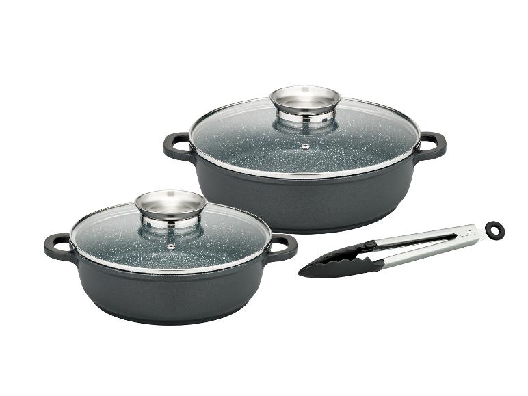 GSW Servierpfannen-Set Gourmet GRANIT 5-tlg. mit Aromadeckel