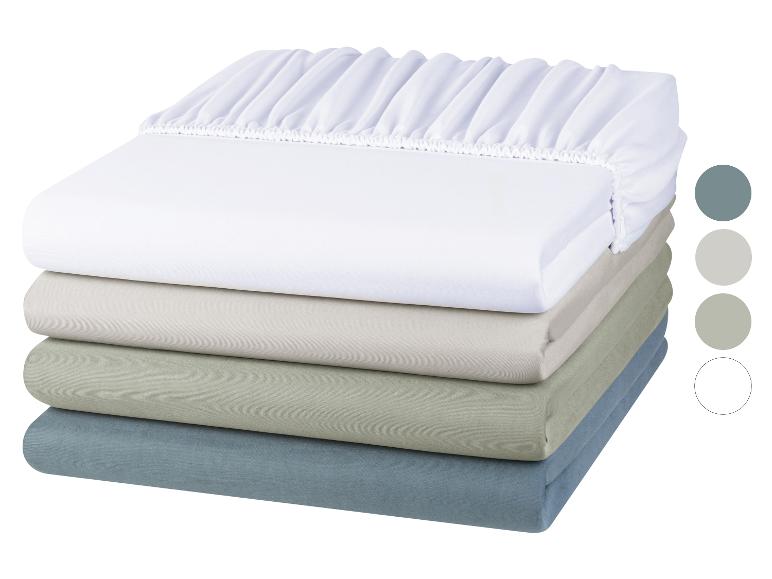 LIVARNO home Mikrofaser-Jersey-Spannbettlaken, 90-100 x 200 cm