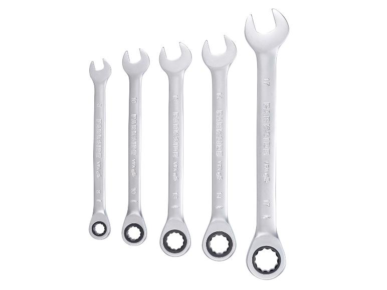 PARKSIDE® Ratschen-Ringschlüsselsatz, 5-teilig, aus Chrom-Vanadium-Stahl