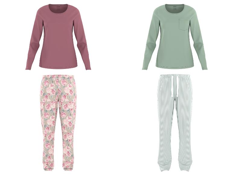 esmara® Damen Pyjama, aus reiner Baumwolle