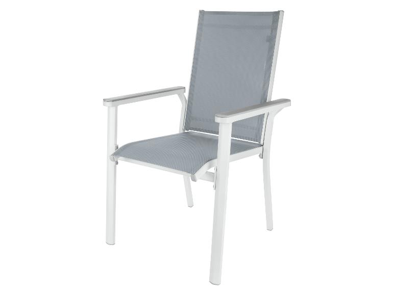 LIVARNO home Alu-Stapelsessel »Houston«, weiß/hellgrau LIVARNO home Alu-Stapelsessel »Houston«, weiß/hellgrau