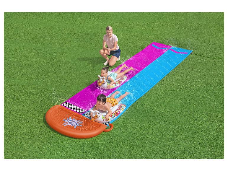 Bestway Doppel-Wasserrutsche mit aufblas baren Schwimmtieren 487 x 138cm