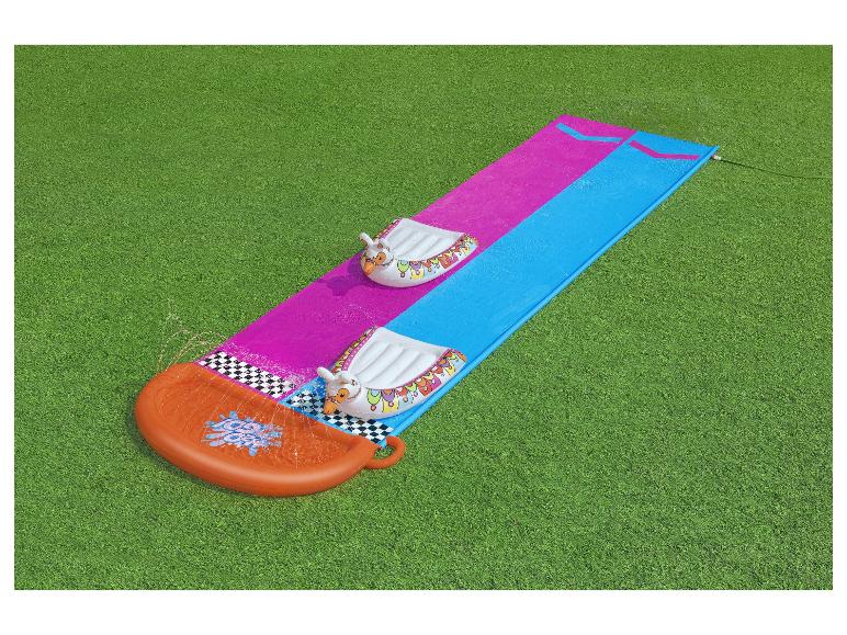 Bestway Doppel-Wasserrutsche mit aufblas baren Schwimmtieren 487 x 138cm