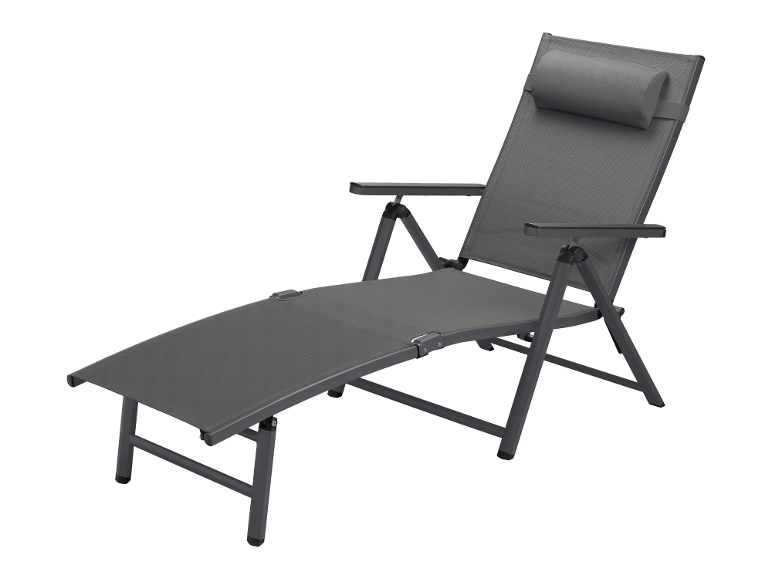 LIVARNO home Alu-Liegestuhl »Houston«, mit Armlehne, grau