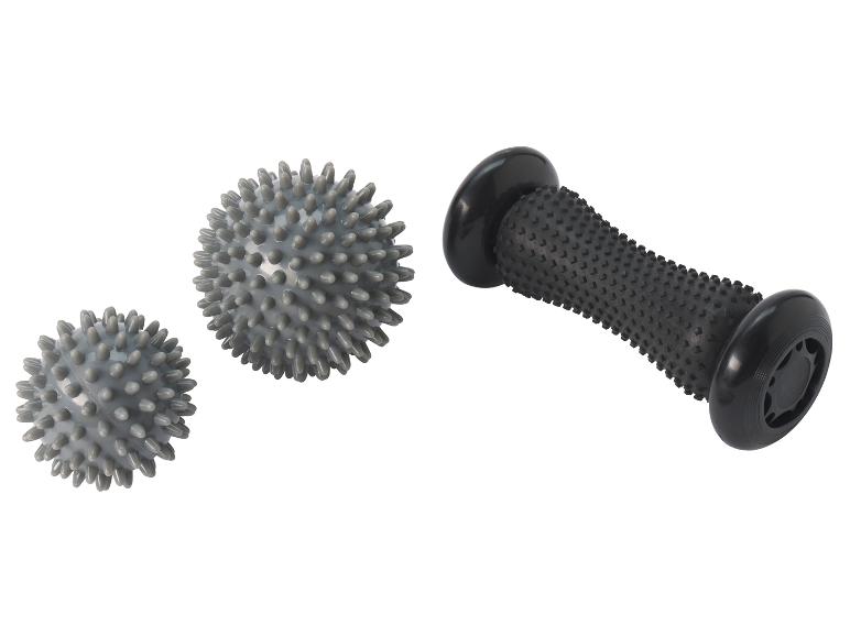 CRIVIT Massagestab / Massagebälle Massageroller Set / Igelbälle