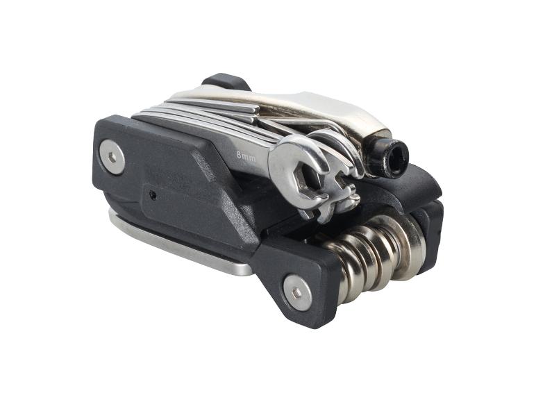 CRIVIT Fahrrad Multifunktionstool/Untersatteltasche mit Werkzeug/Minipumpe mit Manometer