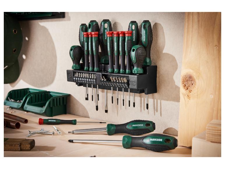 PARKSIDE® Bit- und Schraubendrehersatz mit Wandhalterung, 37-teilig