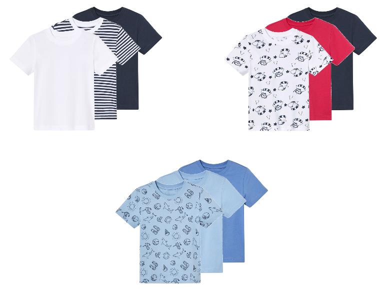 lupilu® Kleinkinder-T-Shirts, 3 Stück, aus reiner Baumwolle