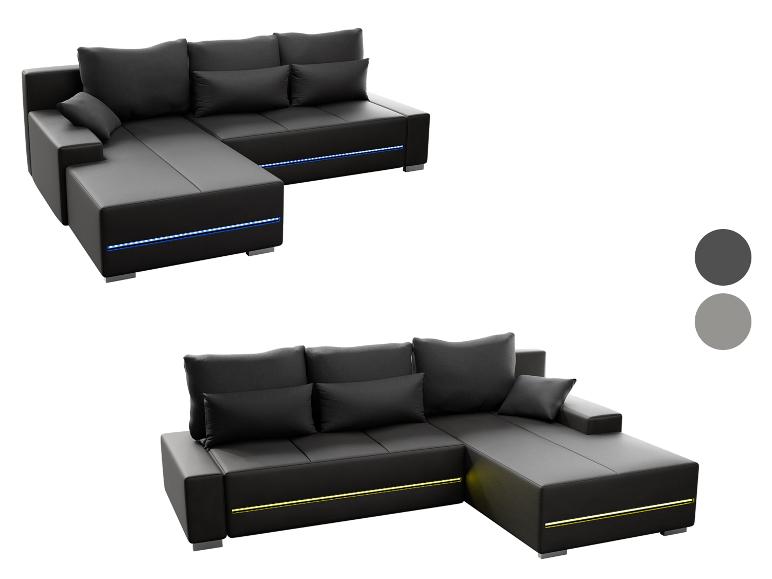 Juskys Sofa »Davos«, mit Ottomane und LED-Licht