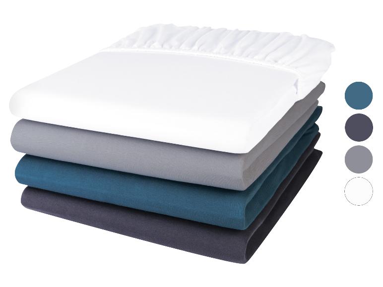 LIVARNO home Mikrofaser-Jersey-Spannbettlaken, 180-200 x 200 cm