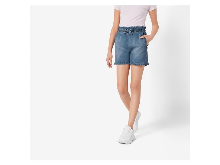 pepperts!® Kinder Jeansshorts, mit elastischem Paperbag-Bund