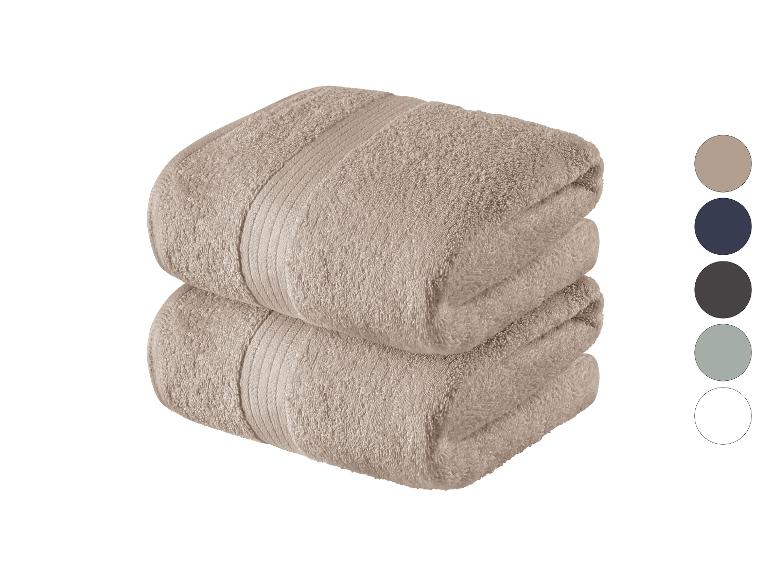 LIVARNO home Frottier-Handtücher, 2 Stück