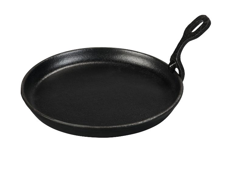 GRILLMEISTER Servierpfanne Gusseisen mit Schieferplatte / Hamburgerpresse / Fleischpresse
