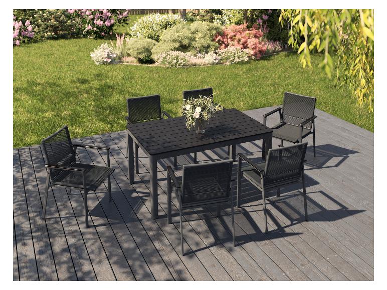 LIVARNO home Alu-Gartentisch »Miami«, mit dekorativer Holzstruktur, anthrazit